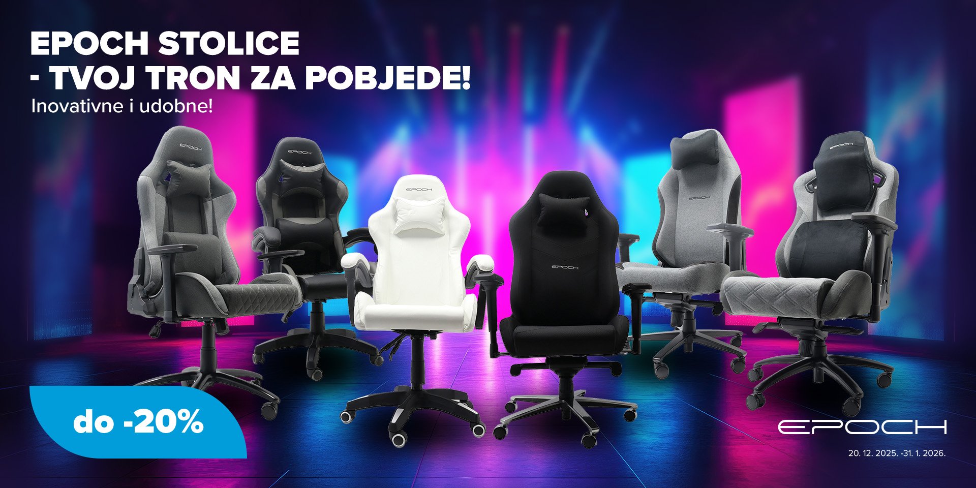Epoch gaming stolice po akcijskim cijenama